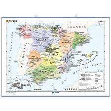 A continuación, por lo tanto, presentamos mapas de españa para compartir con información. Mapa Mural De Espana Fisico Politico