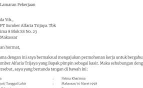 Berikut ini contoh surat lamaran kerja secara umum yang bisa kamu buat sebahagai referensi sehingga surat keterangan sehat dari dokter. Contoh Surat Lamaran Kerja Di Alfamart Goreng