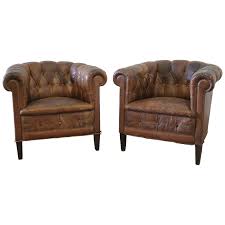 Pair Of French Leather Tub Chairs Leather Tub Chairs Chair Leather Club Chairs