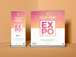 Free Expo Roll Up Stand Banner Mockup Graphic Google Tasty Graphic Designs Collectiongraphic G In 2020 Standing Banner Design Free Mockup Graphic Design Collection