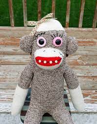 Sock Monkey Doll Rockford Red Heel Socks Traditional Sock Etsy Sock Monkey Dolls Sock Monkey Socks And Heels