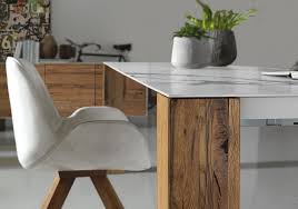 The great thing about a taller table is that the added height lets the table double as a prep space, which is a major advantage in a small kitchen. Contemporary Dining Table Thin Wild Oliver B Group Srl Oak Ceramic Rectangular
