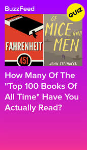 How Many Of The Top 100 Books Of All Time Have You Actually Read In 2020 Top 100 Books 100 Book Classics To Read