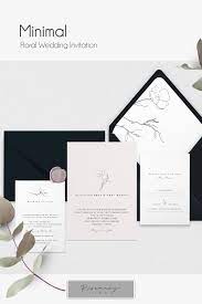 Minimal Floral Wedding Invitation Template Wedding Invitation Card Design Wedding Invitations Wedding Invitation Sets