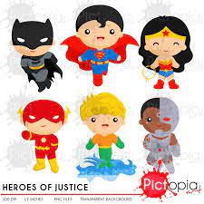 Heroes Of Justice Clip Art Cute Kids Superhero Clipart Include Svg In 2021 Superhero Clipart Clip Art Card Making Inspiration