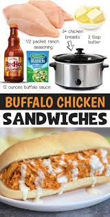 Easy Crockpot Shredded Buffalo Chicken Sandwiches The Lazy Dish Recipe In 2021 Buffalo Chicken Sandwiches Chicken Crockpot Recipes Crockpot Buffalo Chicken