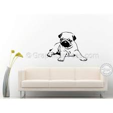Wall decal vinyl sticker nursery kids baby animal dog (z774) $28.99. Cute Pug Puppy Dog Lying Down Wall Sticker Vinyl Mural Decal