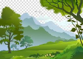 Forest Landscape Illustration Forest Trees And Mountains Illustration Transparent Background Pn Landscape Illustration Mountain Illustration Forest Landscape