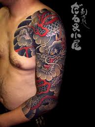 Black And Red Flower Tattoo Sleeve Rico Daruma Goya Japan Cloud Tattoo Japanese Sleeve Tattoos Sleeve Tattoos