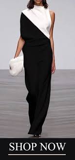 Us 36 76 Women S Elegant Coloring Single Off Shoulder Loose Jumpsuit Blackandwhite Easylook Fashionjumpsuits Roupas Elegantes Roupas Vestidos