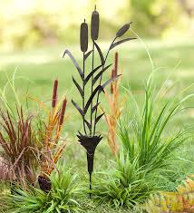 Solar light t2 garden kneeling pad t3 green t ouch weedmat 0….t. Metal Cattail Silhouette Garden Stake Wind And Weather