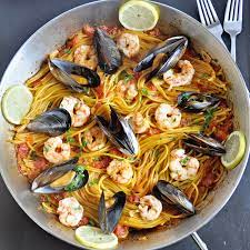One Pot Saffron Spaghetti With Shrimp Mussels Recipe Recipe Mussels Recipe Saffron Recipes Mussels Recipe Pasta
