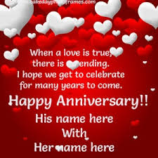 Fotojet card maker prepares many unique templates for different occasions such as anniversary, baby, birthday, father's day, graduation, thank you, travel and wedding. Wedding Anniversary Wishes Card With Name Edit Cakedayphotoframes