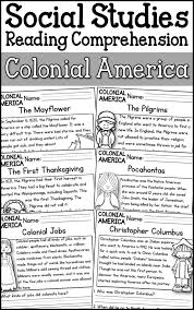 Colonial America Reading Comprehension Passages K 2 A Page Out Of History Reading Comprehension Passages Social Studies Elementary Homeschool Social Studies