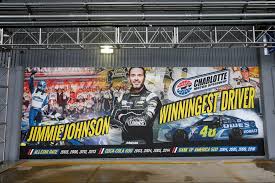 Charlotte is the ultimate destination for nascar fans. Charlotte Motor Speedway Honors Johnson With Massive Mural Donation Hendrick Motorsports
