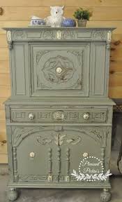 Custom Mix Of Annie Sloan Olive Green And Duck Egg Blue 50 50 With Old White Hig Green Painted Furniture Annie Sloan Painted Furniture Painted Furniture Colors
