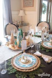 Elegant Gold Aqua Christmas Dining Room Decor Table Centerpiece Decorations Holiday Table Decorations Christmas Coffee Table Decor
