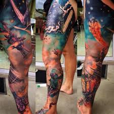 Koi dragon tattoos the elements of this tattoo have a strong connection with the orient, in particular japan. Awesome Realistic Leg Tattoos Gallery