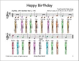 The following diagram shows you how the notes on your piano correspond to the bass and treble clef. Happy Birthday Free Easy Beginner Recorder Sheet Music Tpt