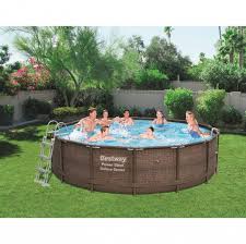 Pool Detachable Tubular Bestway Power Steel Rattan Design 427x107 Cm Cartridge Treatment Machine 2 574 Liters Hour Poolfunstore