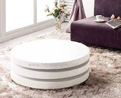 High gloss white coffee table display unit led lighting shelf stand living room. Artisco Round Coffee Table In White Gloss