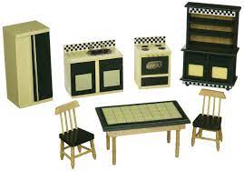 Modern furniture is all well and good in a child's dollhouse, but you can't beat a classic look for a this fabulous set of dollhouse furniture includes a tiled kitchen table and two chairs, sink and. Amazon Com Melissa Doug Doll House Furniture Kitchen Set Melissa Doug Toys Games