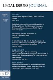 Legal Issues Journal 6 1 Jan 2018 In 2020 Environmental Impact Assessment Law And Justice Environmental Degradation