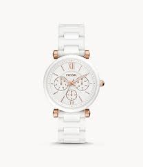 Découvrez notre sélection de montre connectée fossil, q explorist, q venture, chez boulanger. Montre Carlie Multifonctionnelle En Ceramique Blanche Ce1093 Fossil