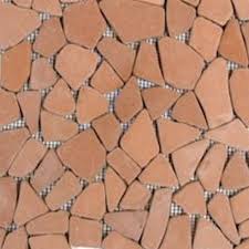 Laying ceramic tiles on a special cement grout. Est Flat Pebbles Mosaic Terracotta Ceramic Porcelain Tile Orange Ct Floor Decor