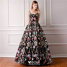For any formal event or office party, opt for formal black dresses or black floor length. Prom Dress Embroidered Flowers 7c810b