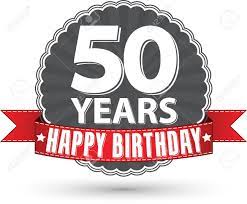 Buon Compleanno 50 Anni Etichetta Retro Con Nastro Rosso Buon Compleanno Compleanno Compleanno Uomo