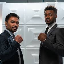 Yordenis ugas takes his place spence and pacquiao were set to battle on aug. Pacquiao Spence Officially Announced Fighters Have First Face Off Bad Left Hook