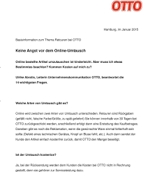 Rücksendung die nummer des rücksendegrundes an. Otto Rucksendung Von Mobeln