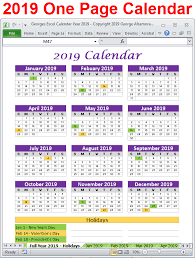 Georges Excel Calendar Year 2019 Excel Calendar Weight Tracker Excel Templates