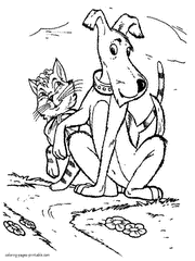 Both have provided services and companionship to humans for many centuries. Dog And Cat Coloring Pages Free Printable Pictures
