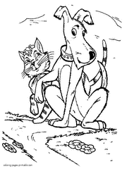 Printable realistic dog coloring page. Dog And Cat Coloring Pages Free Printable Pictures