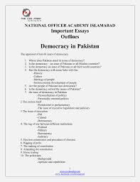 Important Essays Outline