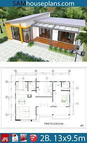 House Plans 13x9 5m Full Plan 2beds