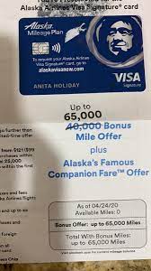 Check spelling or type a new query. Bank Of America Alaska Airlines Card New 65 000 Miles Offer Miles To Memories