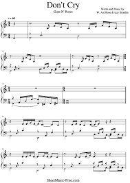 When you purchase through links on our site, we may earn an affiliate commission. Don T Cry Sheet Music Guns N Roses Sheetmusic Free Com