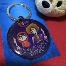 Disney Pixar Coco Movie Miguel Exclusive Theater Keychain Metal Bag Pendant Gift Metallic Bag Keychain Disney Animated Films