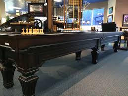 14 Olhausen Hampton Shuffleboard On Display In Our Raleigh Showroom Olhausenbilliards Atlanticspasandbilliards Billiard Tables Shuffleboard Billiard Table