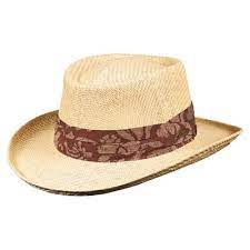 Panama Jack Gambler Straw Hat Lightweight 3 Big Brim Inner Elastic Sweatband 3 Pleat Ribbon Hat Band Brown Small Medium Walmart Com Walmart Com