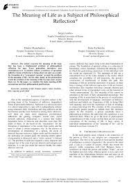 The meaning of reflective learning and living is, again, gaining importance. Pdf The Meaning Of Life As A Subject Of Philosophical Reflection