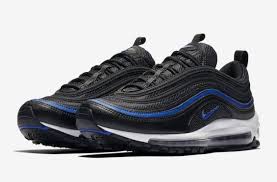 Nike Air Max 97 Mens Black And Blue Official Images Nike Air Max 97 Black Royal Blue Kicksonfire Com Nike Air Max 97 Nike Air Max Nike Air