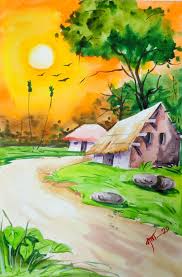 When autocomplete results are available use up and down arrows to review and enter to select. Beautiful Watercolour Scenery With Sunset Village Scenery Painting Watercolor Scenery Watercolor Landscape Scenery Paintings