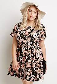 Floral Print Babydoll Dress Plus Size Fashion For Women Fashion Plus Size Outfits