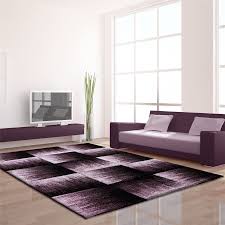 Modern Contemporary Black Grey Brown Purple Grey Swirls Squares Quality Rug Modern Rugs Living Room Purple Area Rugs Carpet Design