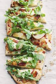 Aged Cheddar Pancetta Apple And Arugula Flatbread Easy Flatbread Recipes Recipes Flatbread Recipes