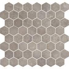 Check spelling or type a new query. Daltile Vintage Hex Artifact Gray Glass Mosaic